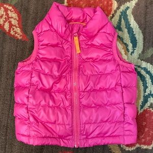 Pink Primary Puffer Vest 2T